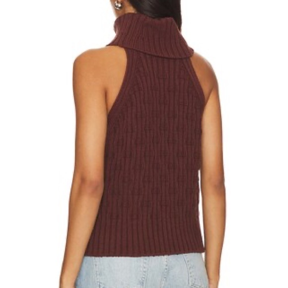 NWT REVOLVE x Stitches & Stripes Brown Chunky Sleeveless Sweater Top - Picture 4 of 9